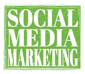 SOCIAL MEDIA MARKETING, text on green stamp sign