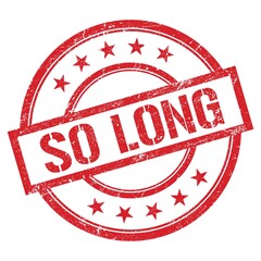 SO LONG text written on red vintage stamp.