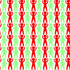Abstract people seamless pattern. 