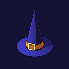 Fototapeta premium isometric witch's hat on a dark background