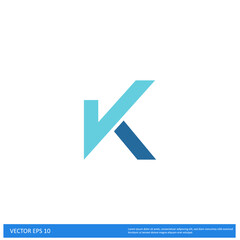 k letter checkmark icon company logo