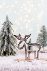 Christmas and newyear cozy decoration, bokeh background.