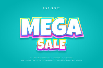 Fototapeta premium Mega sale 3d text effect on tosca background