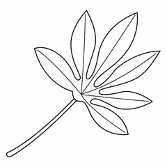 leaf line vector illustration