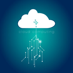 cloud server, cloud computing illustration