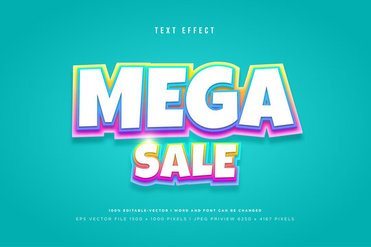 Mega sale 3d text effect on tosca background