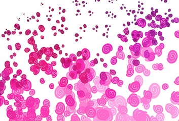 Light Pink vector background with bubble shapes.