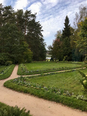 Beautiful garden in the forest in the Polenov estate