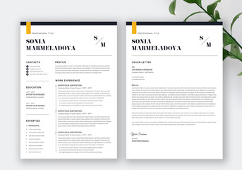 Clean Resume Template. Minimalist Resumes  set