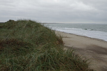 Cloudy autumn day on the beach of Svinklov, Fjerritslev, Jammerbugt, Northern Jutland, Denmark
