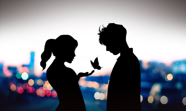 Together we create miracle cartoon characters in the real world silhouette art photo manipulation