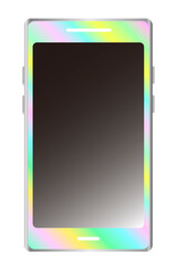 パステルカラーのスマホのイラスト。