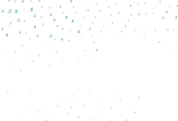 Light Blue, Green vector pattern with music elements.