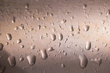 water drops on the metal surface