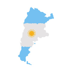 argentina map and flag