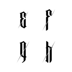 the letters of the alphabet E F G H