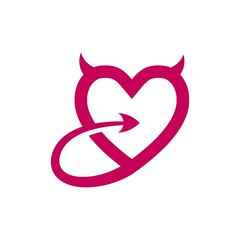 Devil love logo with EPS 10. very suitable for design, avatar, profile, identity, initials, brand, etc