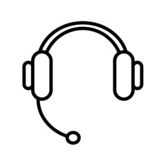 Headphones with microphone for callcenter lines icon