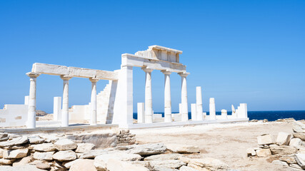 Apollo Temple and Sanctuary on Despotiko Island, near Antiparos. Cyclades of Greece.