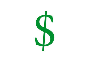 Símbolo verde de divisa de dólar.
