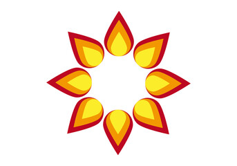 Llamas de fuego en fondo blanco.