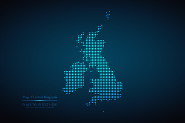 Dotted map of United Kingdom. Vector EPS10