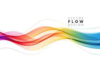 Vector abstract colorful flowing wave lines isolated on white background. Design element for wedding invitation, greeting card