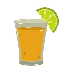 tequila drink and lemon