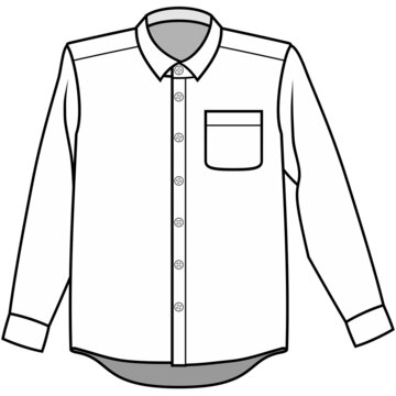 recommend clip art: ワイシャツのイラスト（白黒）