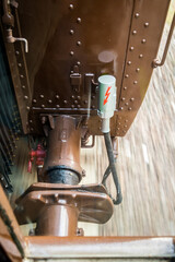 Old fashioned train vagon of a Steam locomotive in the station of Brunico Brunek in Val Pusteria - Pustertal, Trentino Alto Adige, Südtirol - South Tyrol, Italy