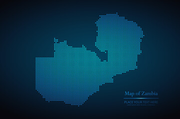 Dotted map of Zambia. Vector EPS10