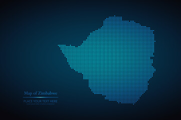 Dotted map of Zimbabwe. Vector EPS10