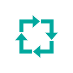 Four arrows circle. Cycle, recycle, refresh. Reload, refresh, loop, direction, rotate.