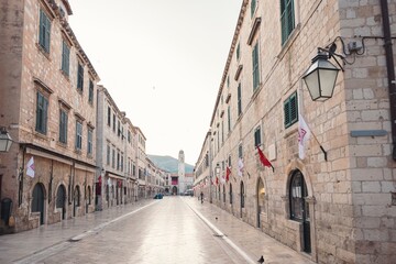 Travel to Croatia. Dubrovnik, most people visit the old town filled with restaurants, shops, museums, ancient palaces, cathedrals, and lovely beaches. Stradun street in old part city in the summer