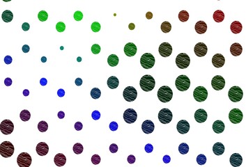 Light multicolor, rainbow vector layout with circle shapes.