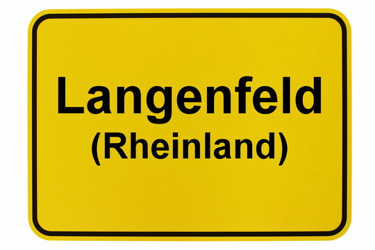 Illustration eines Stadteingangsschildes der Stadt Langenfeld im Rheinland