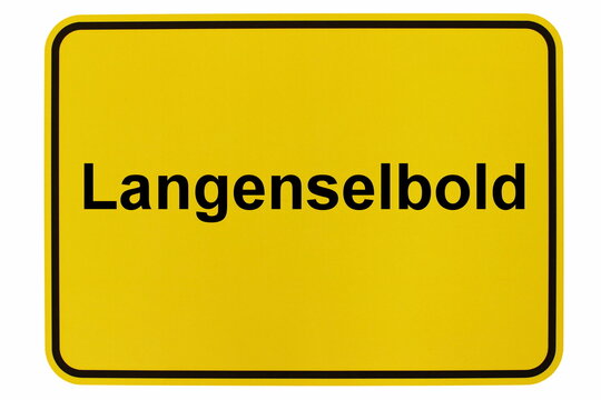 Illustration eines Stadteingangsschildes der Stadt Langenselbold