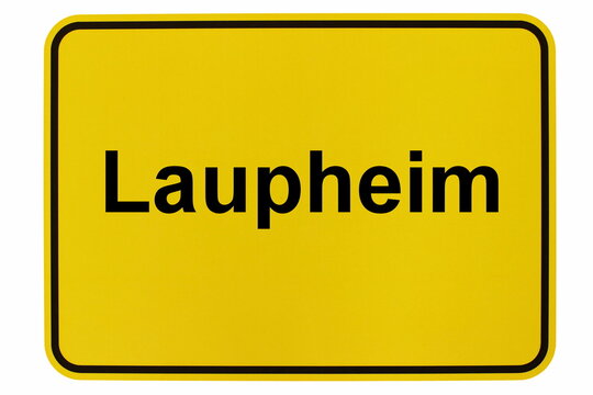 Illustration eines Stadteingangsschildes der Stadt Laupheim