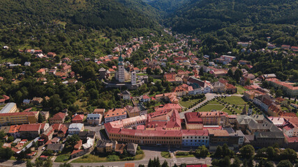 Aerial view of the town of Kremnica in Slovakia