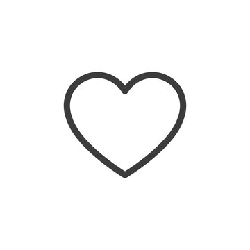 Outline heart icon on white background.