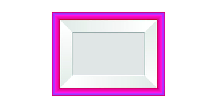 Vector illustration simulating a frame, frame with pink borders isolated on a white background. 3D illustration.