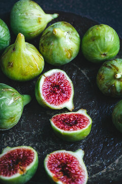 Fresh figs on a dark background