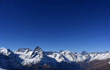 Fototapeta na wymiar snow-capped mountains of the north caucasus