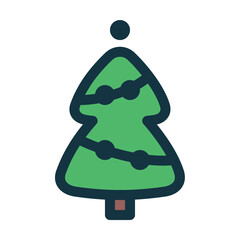 Christmas tree. Vector illustration. Christmas tree icon.