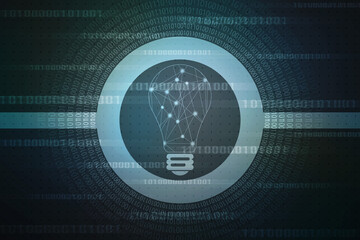 Obraz premium Bulb future technology,innovation background,creative idea concept,Artificial Intelligence background