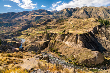 The Colca river with its canyon in Peru