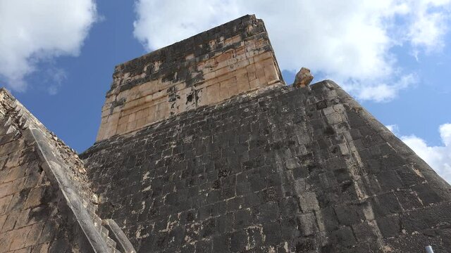 Bottom view  Temple of the Jaguar.  Chichen Itza. Yucatan, Mexico