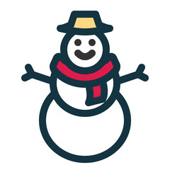 Snowman icon. Line icon. Vector illustration