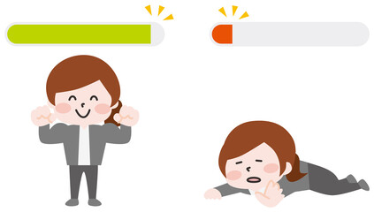 二頭身_体力ゲージと女性