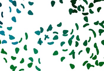 Light Blue, Green vector pattern with chaotic shapes.